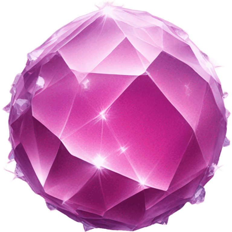 Pink crystallized planet earth emoji