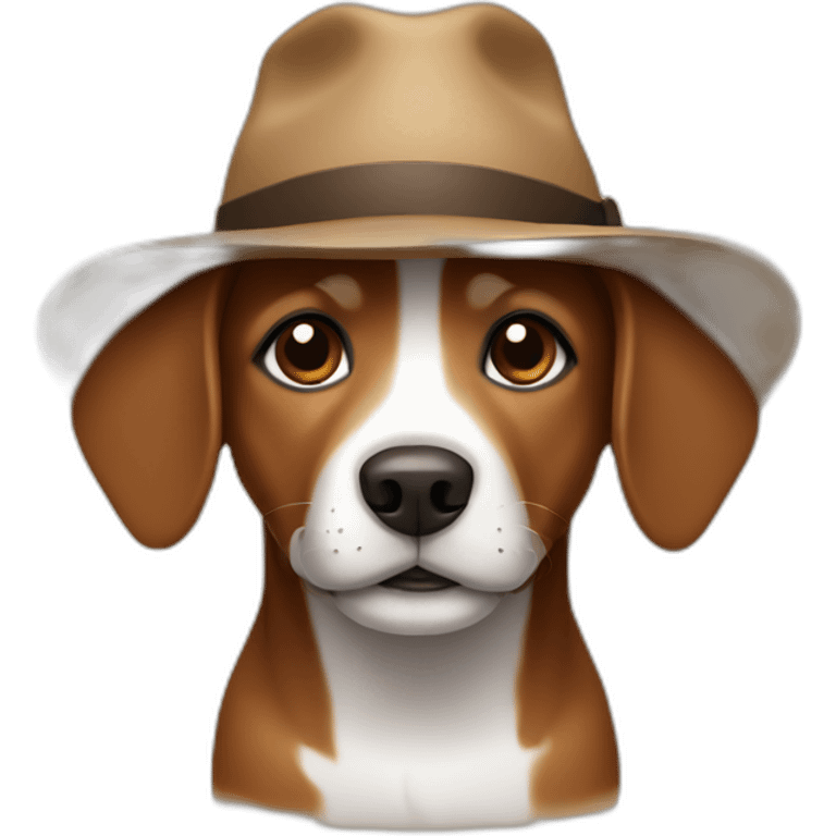 Small brown dog with a hat emoji