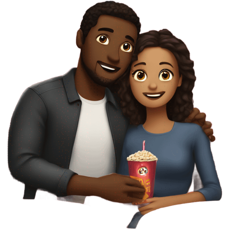 Romantic movie date for beautiful couple emoji