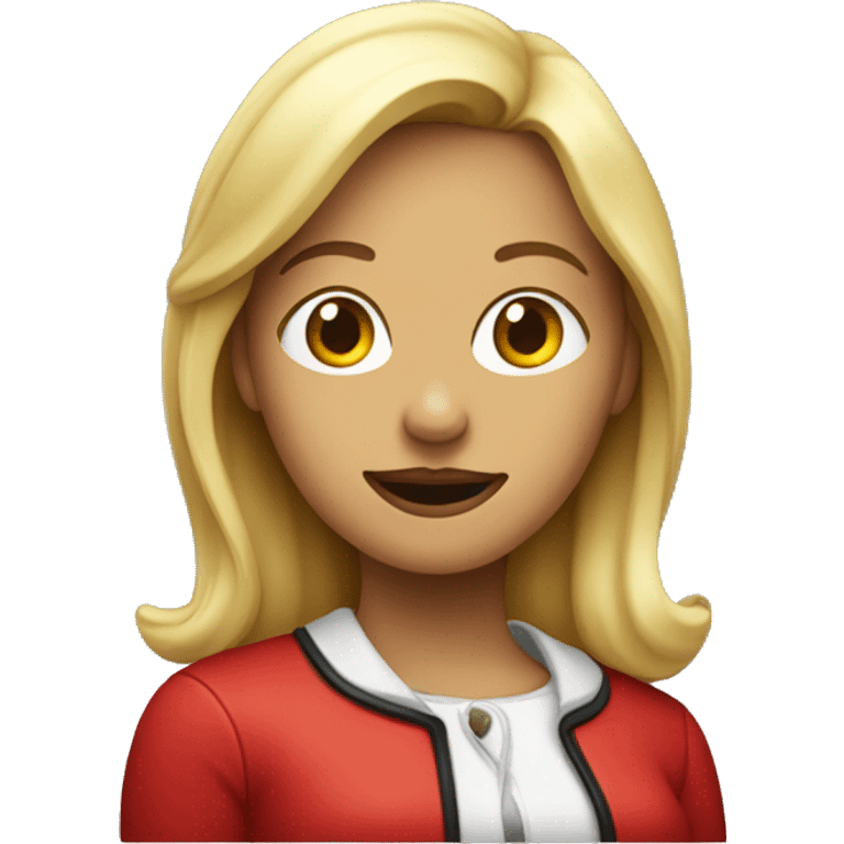 a woman with a red candybober emoji