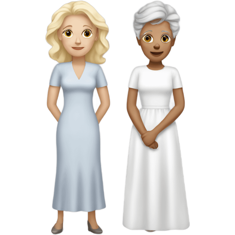 Two blonde wives with older white make with grey hair emoji