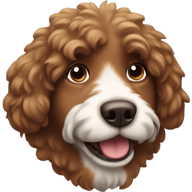 Brown curly dog emoji