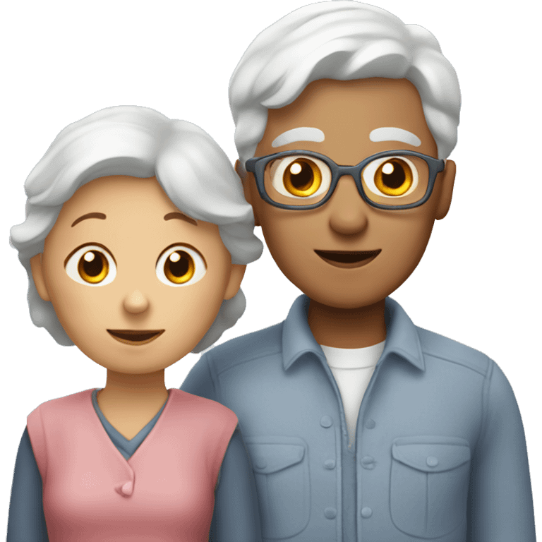 Grandma with a boy and girl emoji