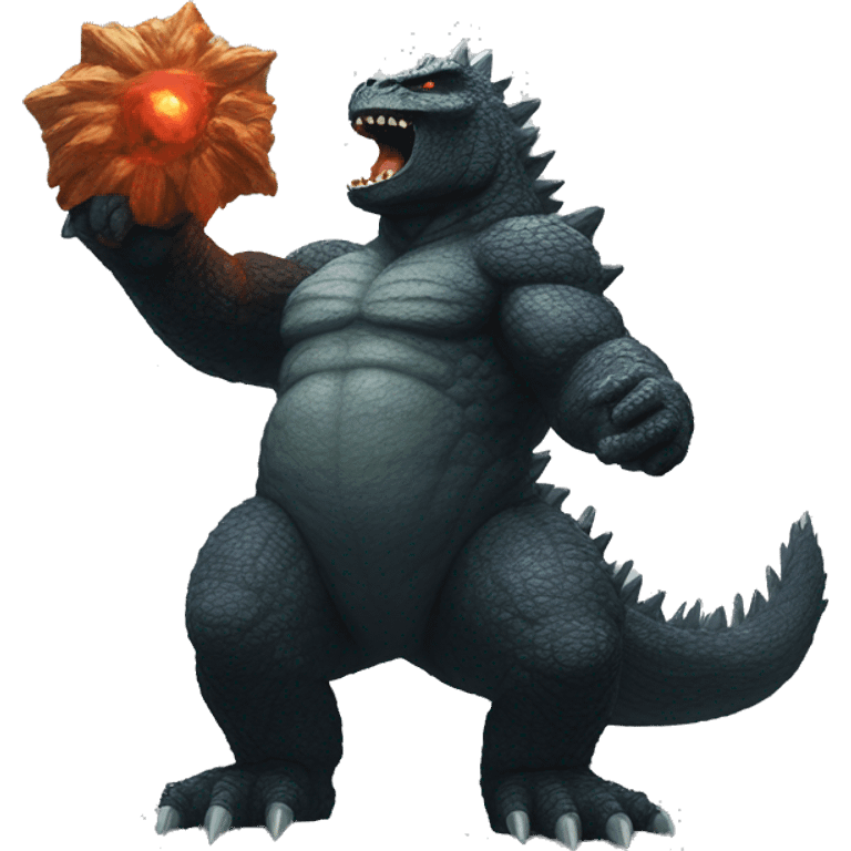 Godzilla fighting king kong emoji