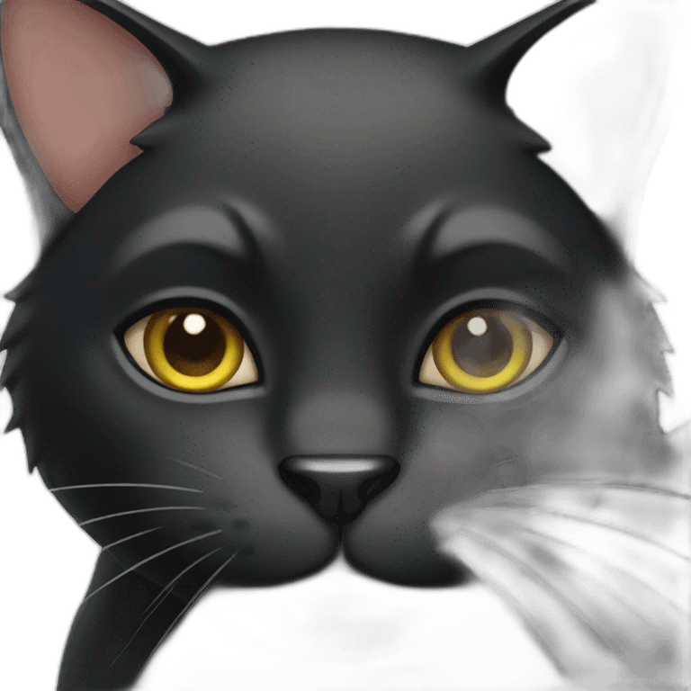 muscular black cat emoji