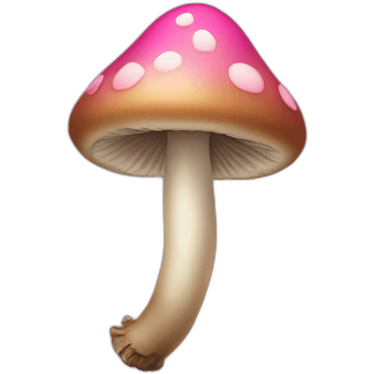 mushroom with pink cap and tan stalk emoji