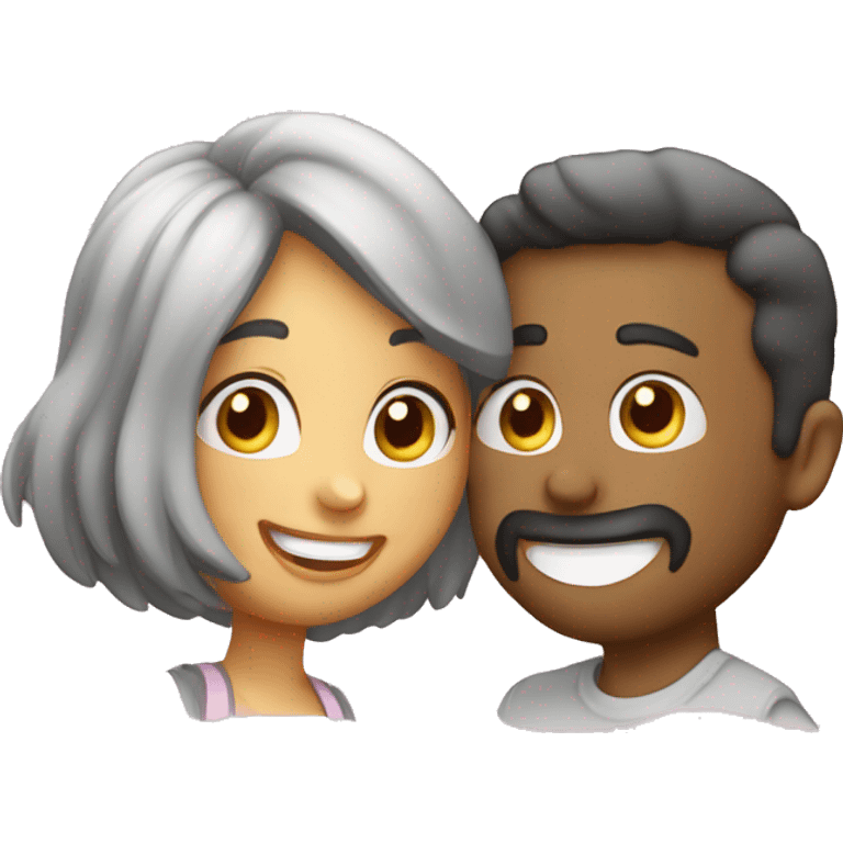 Casal beijando mensagem de bom dia  emoji