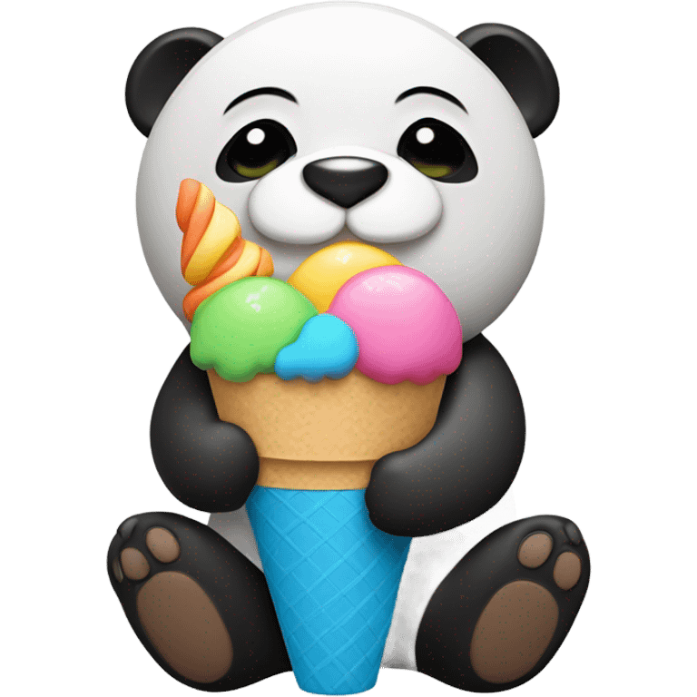 Panda eating ice cream emoji