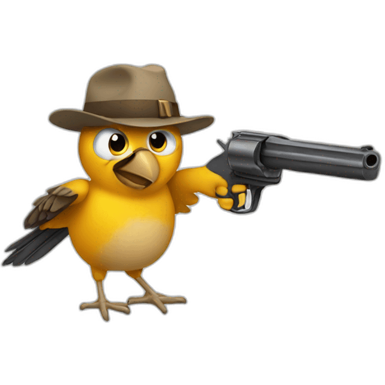 bird pointing gun emoji