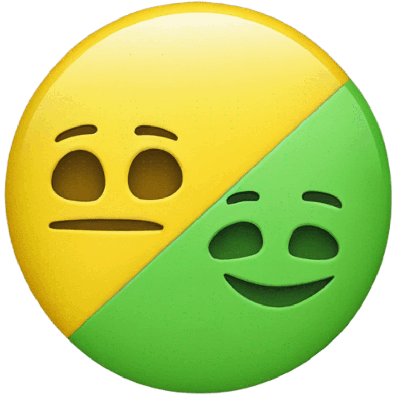 green half circle yellow half circle emoji