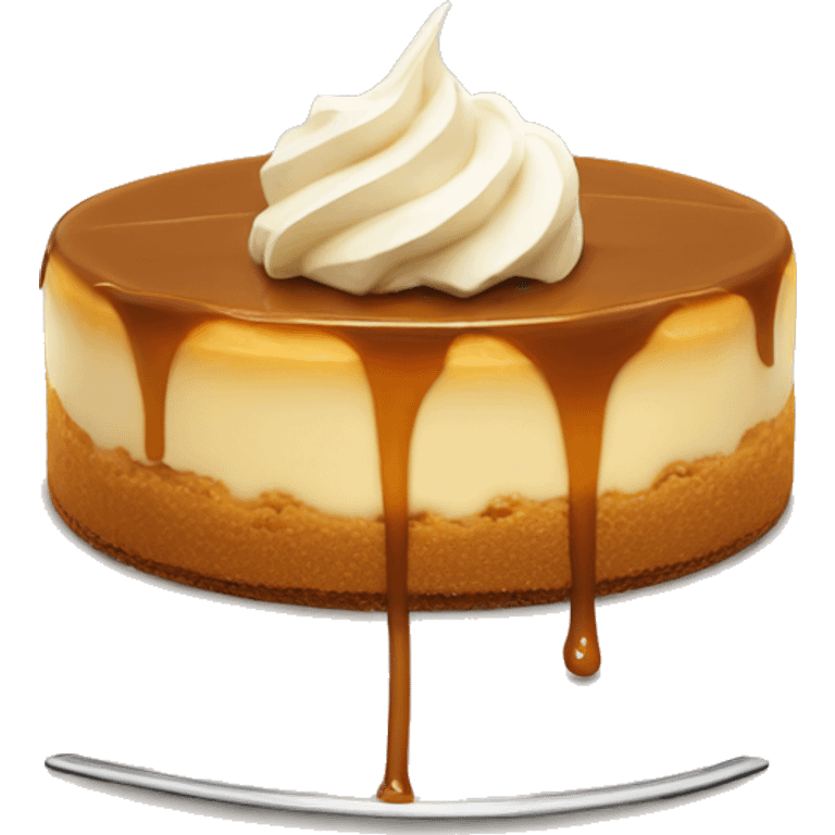 Biscoff cheesecake with caramel on top emoji