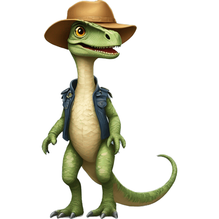 Velociraptor com roupa de princesa emoji