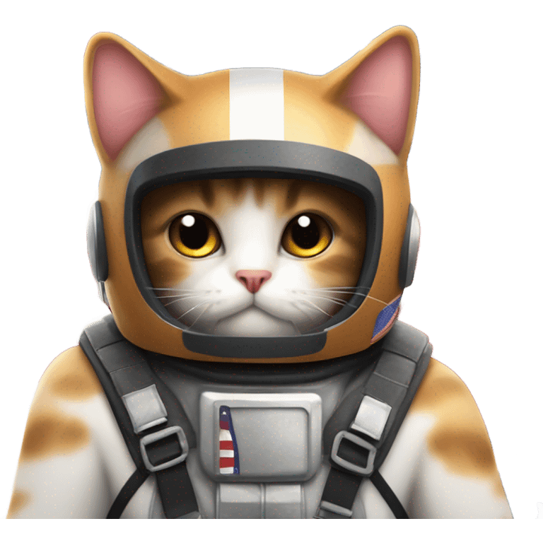 Calico cat with jet pack and American flag dare devil helmet emoji