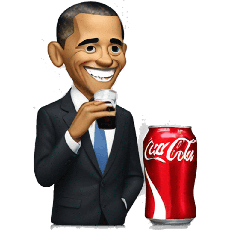 Barack obama drinking coca cola emoji