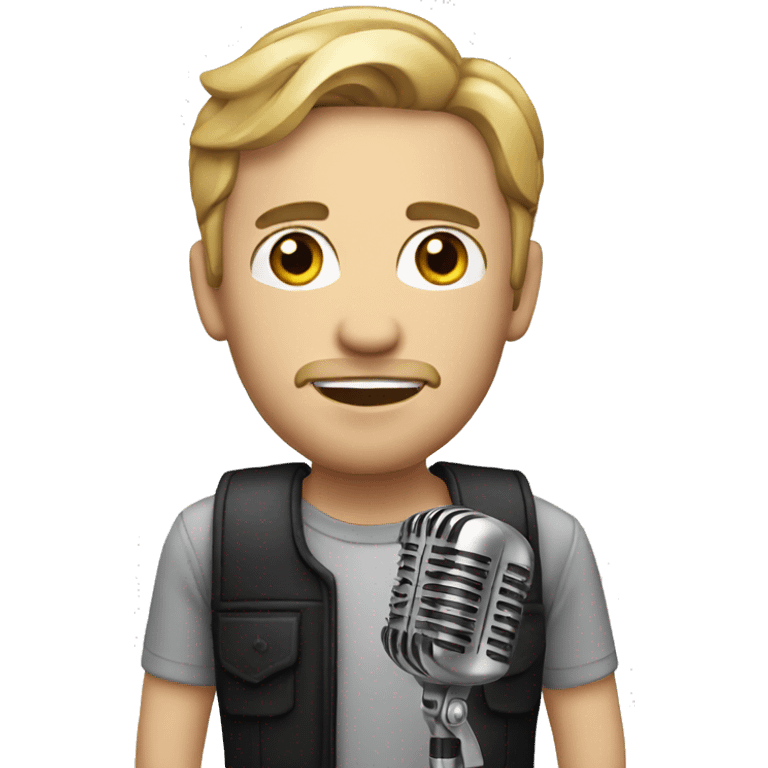 white man singer with microphone emoji