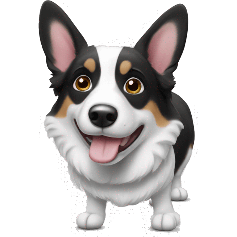 cardigan corgi black and white emoji