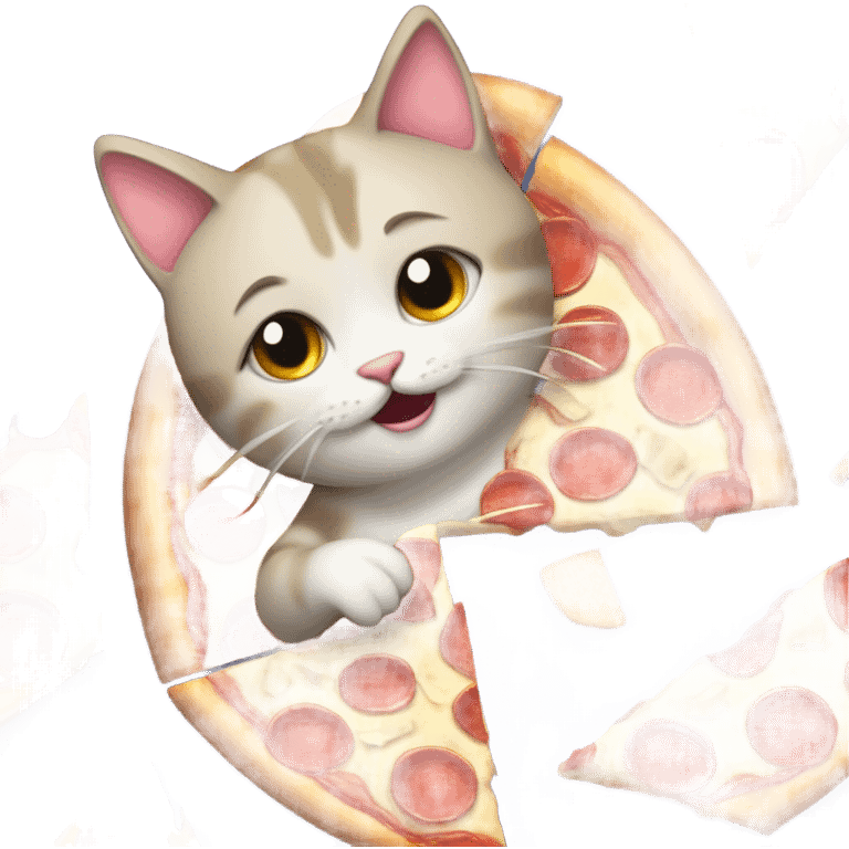 Cat eating pizza  emoji