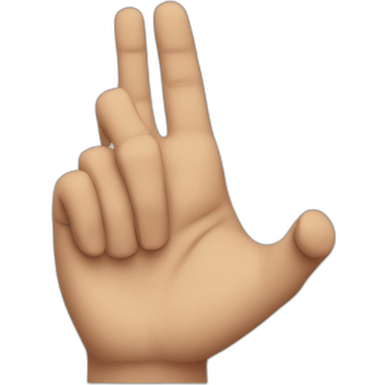 Reversed hand with index and middle finger extended down emoji