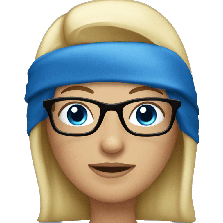 Tan Blonde woman blue eyes crown black glasses  emoji