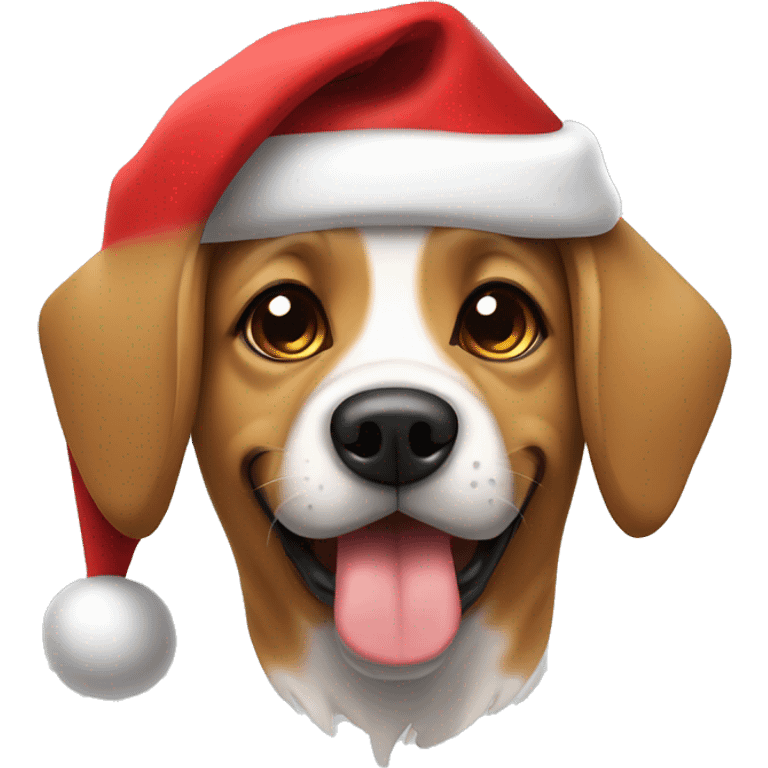 dog with santa hat emoji