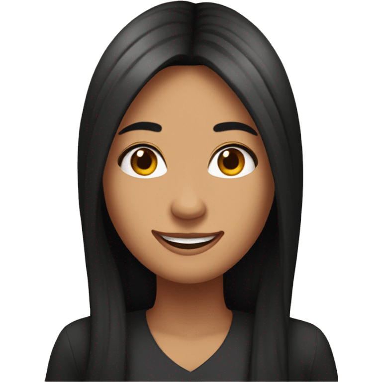 smiling woman with long black hair emoji