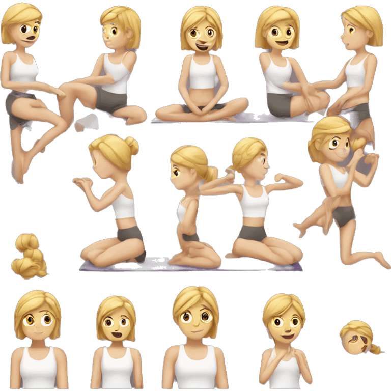 Blond girl doing Pilate emoji