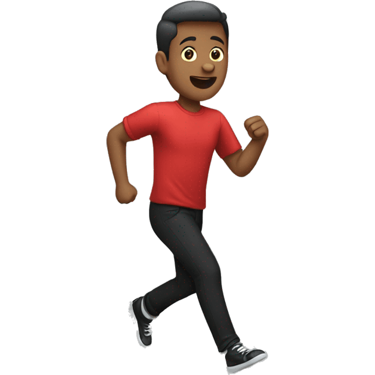 Person going fast with a red shirt and black pants emoji