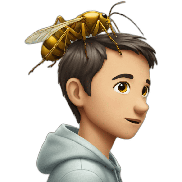 lice insect on the head boy emoji