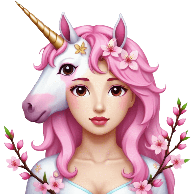 Cherry blossom-unicorn emoji