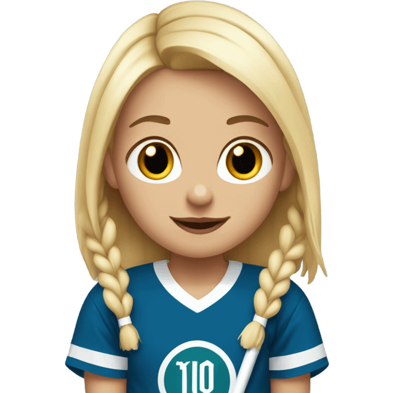 Blonde girl with bunny ears and a hockey jersey  emoji