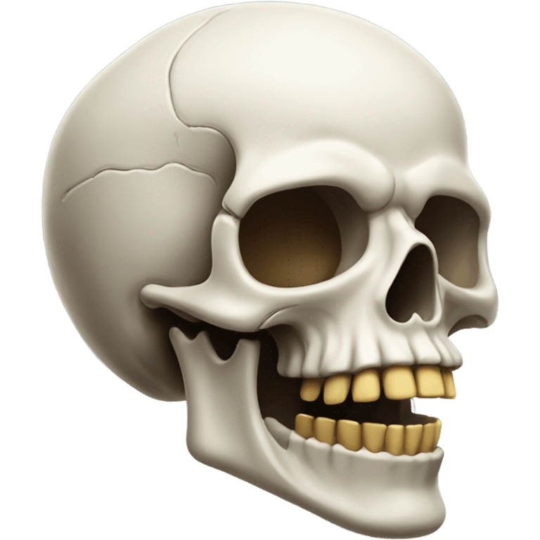 A very detailed skull with its mouth open emoji