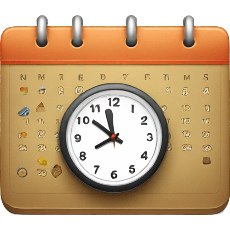 calendar with small clock emoji