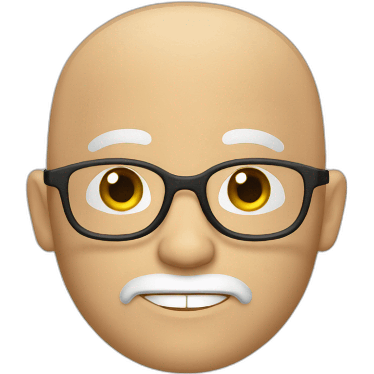 bald white man with glasses with a brown goatee winking emoji