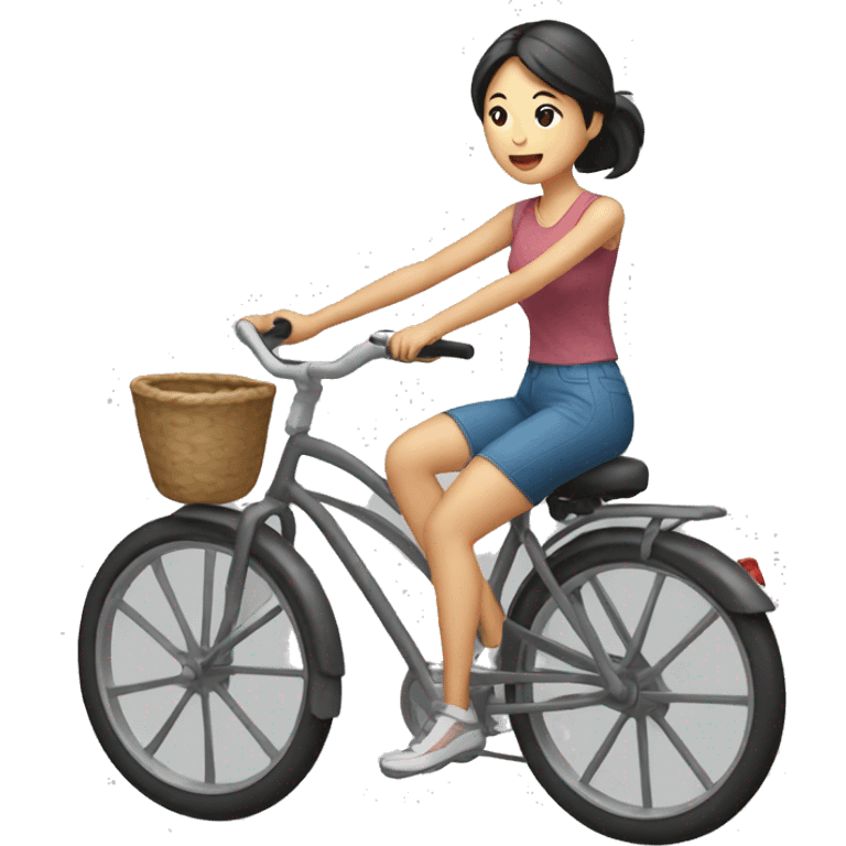 an asian women on a bicycle emoji