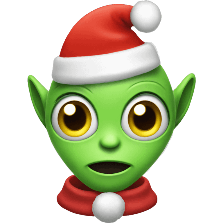 alien with a christmas hat emoji