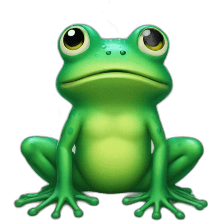 stormy frog with electric power emoji