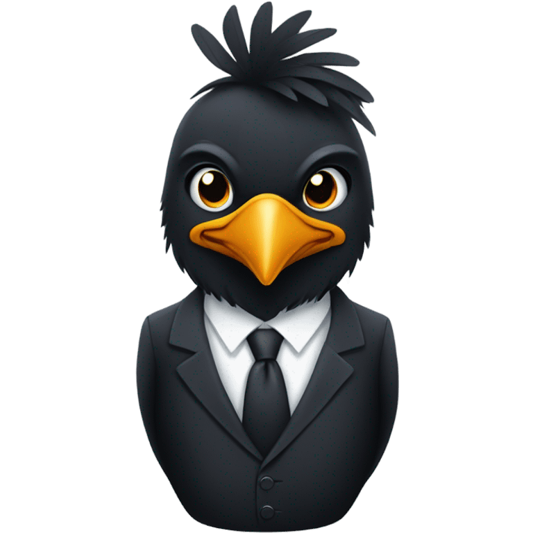 Crow wearing a suit emoji