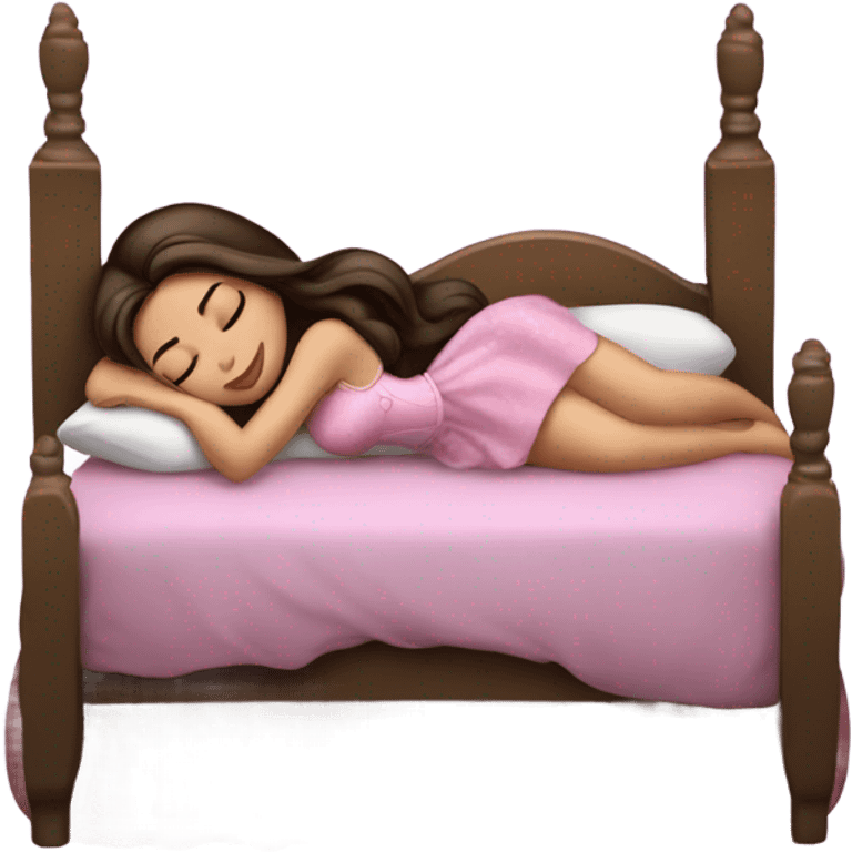 Sleeping brunette beauty princess Disney, bed emoji