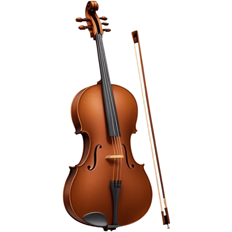 Cinematic Realistic Cello, deep brown polished wood, elegant f-holes curving gracefully, warm golden lighting creating depth, bow gently resting on the strings, glowing with the rich resonance of classical artistry. emoji