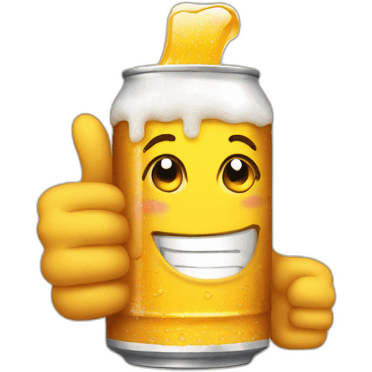 beer can doing thumbs up emoji