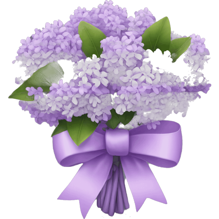 Lilac bouquet with bow emoji