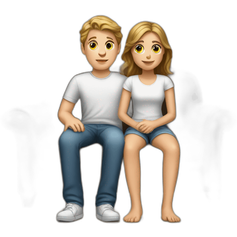 White boy and girl with Beale Sit on couch emoji