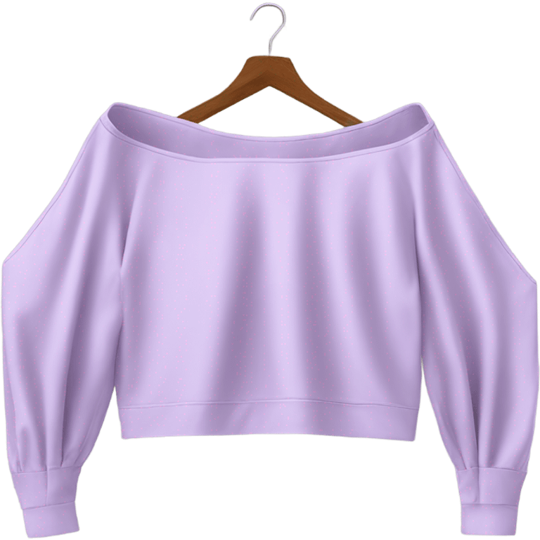 Lilac off shoulder Long sleeve oversize crop top, isolated emoji