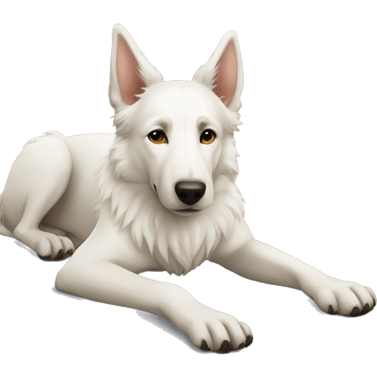 White shepherd doing yoga  emoji