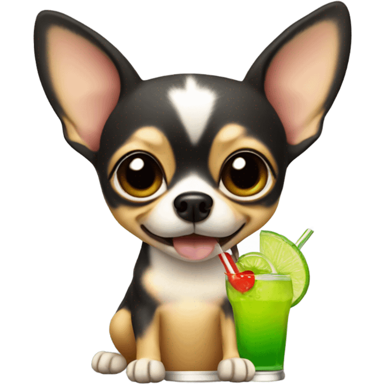 chihuahua with tiki drink emoji