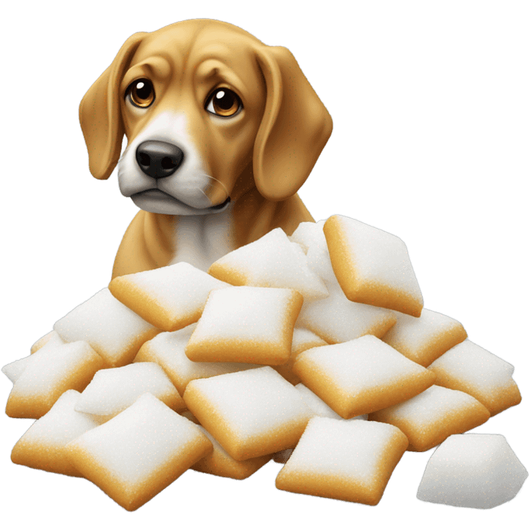 Dog smelling sugar emoji