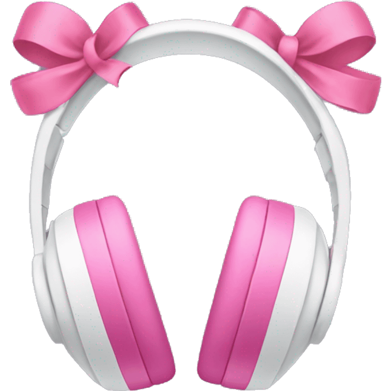 Headphones with little pink bows emoji