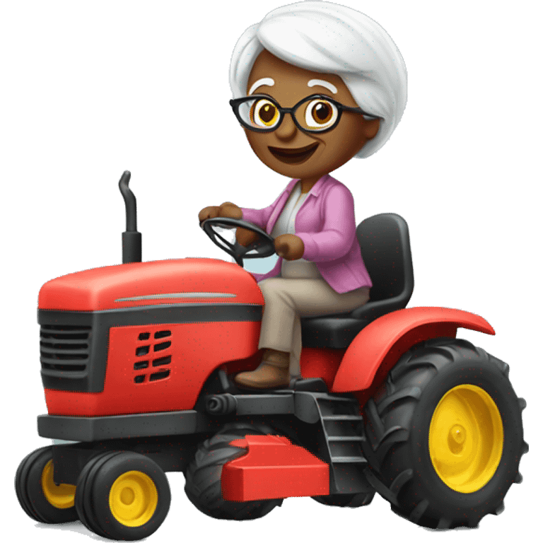 Grandma on tractor  emoji