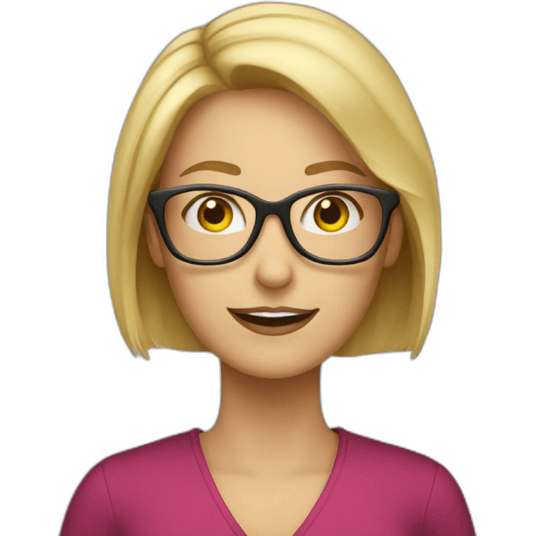 blond teacher with glasses emoji