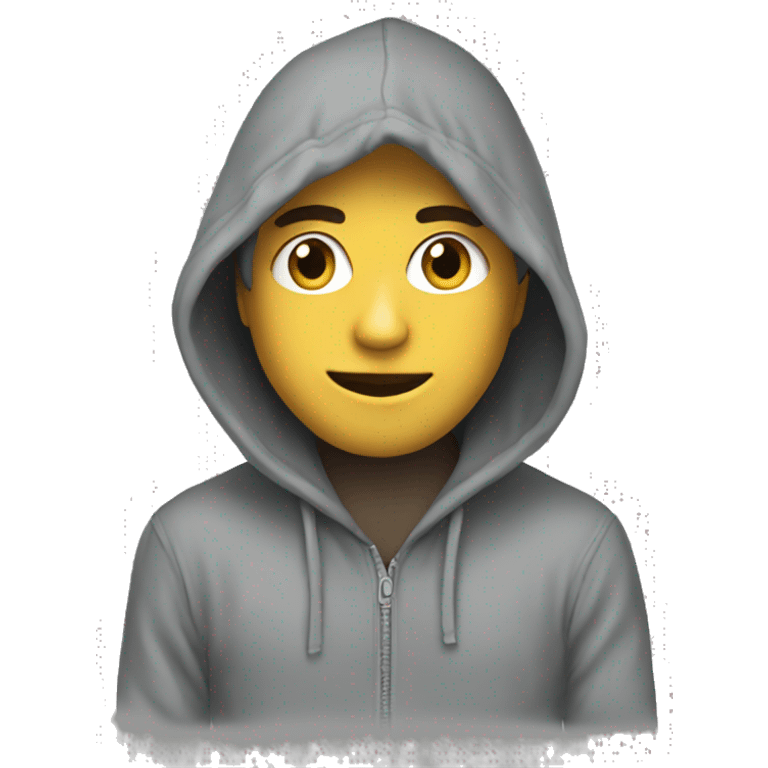 Hoodie grey colour  emoji